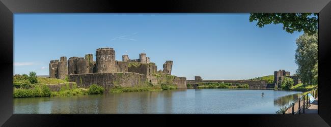 Caerphilly Castle Panorama South View Framed Print by Steve Purnell