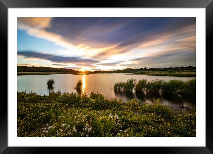 Sunset sky in motion Framed Mounted Print by Nigel Smith