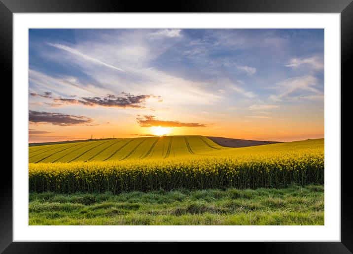 South Downs Sunset Framed Mounted Print by Nigel Smith