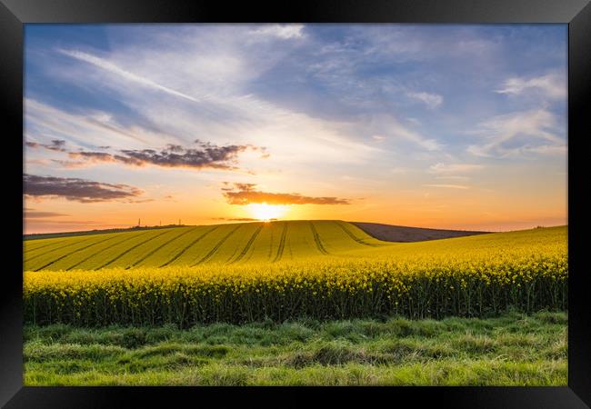 South Downs Sunset Framed Print by Nigel Smith