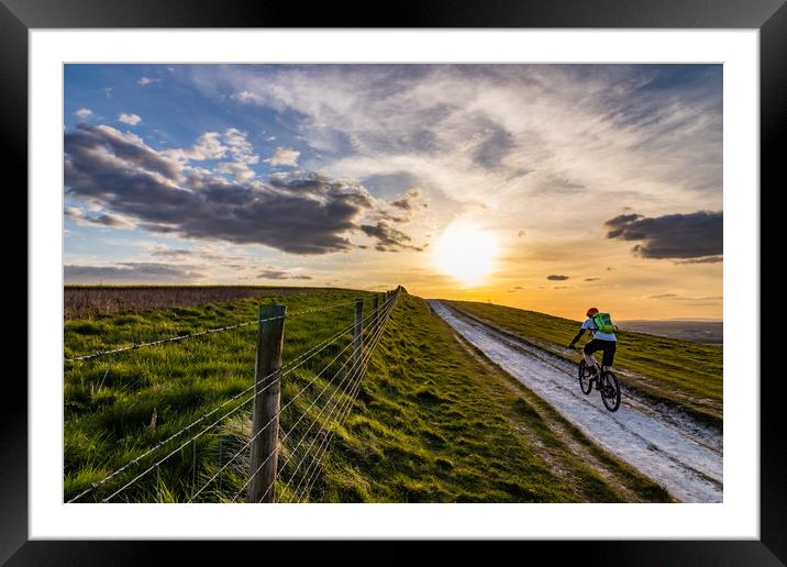 Riding into the sun Framed Mounted Print by Nigel Smith