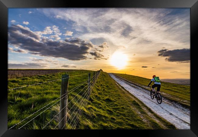 Riding into the sun Framed Print by Nigel Smith