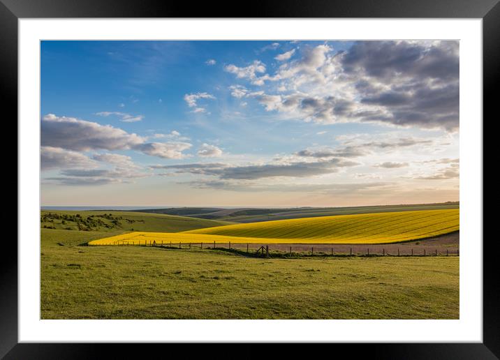 Blue Skies over rolling Sussex countryside Framed Mounted Print by Nigel Smith