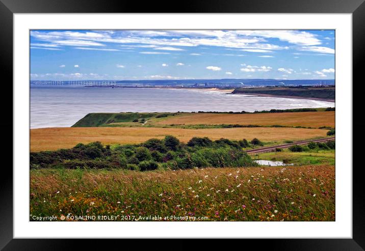 "Wild flowers , cornfields and blue sea 2" Framed Mounted Print by ROS RIDLEY