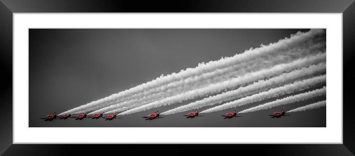 Red Arrows Symmetry Framed Mounted Print by Gareth Burge Photography