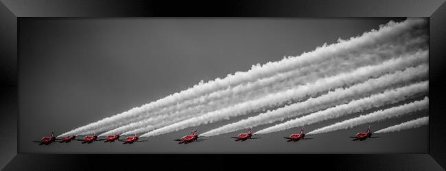 Red Arrows Symmetry Framed Print by Gareth Burge Photography