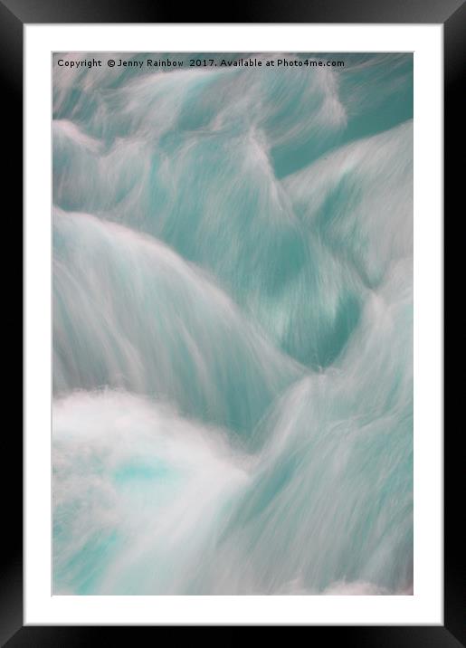 Icy Water Flow Abstract 2                          Framed Mounted Print by Jenny Rainbow