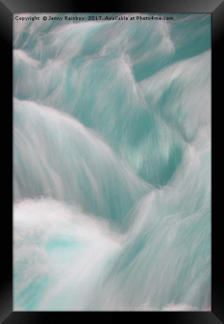 Icy Water Flow Abstract 2                          Framed Print by Jenny Rainbow
