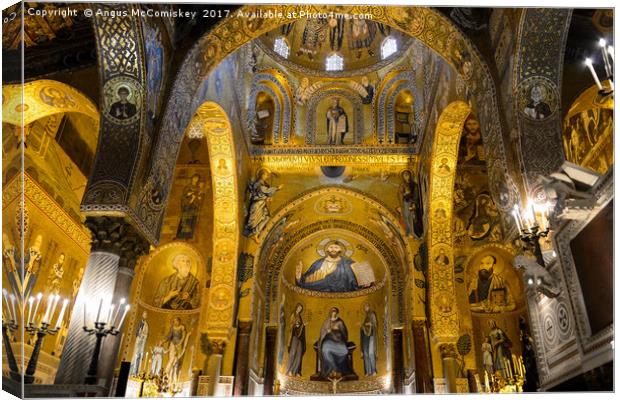 Cappella Palatina in Palermo, Sicily Canvas Print by Angus McComiskey