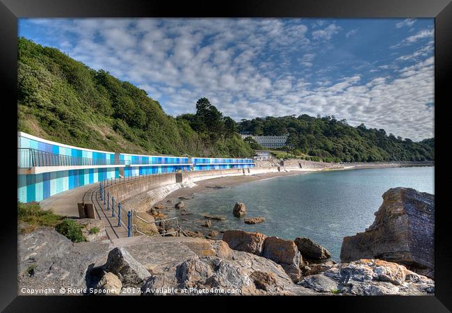 Meadfoot Beach Chalets and Osborne Hotel Torquay Framed Print by Rosie Spooner