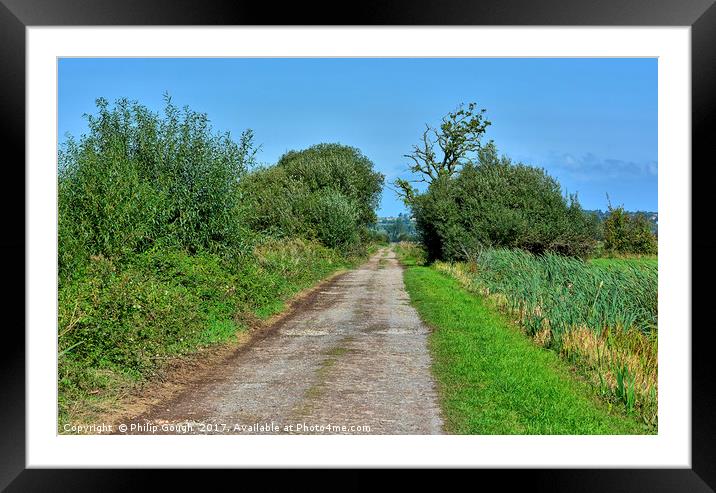 A Path Through The Somerset Levels Framed Mounted Print by Philip Gough