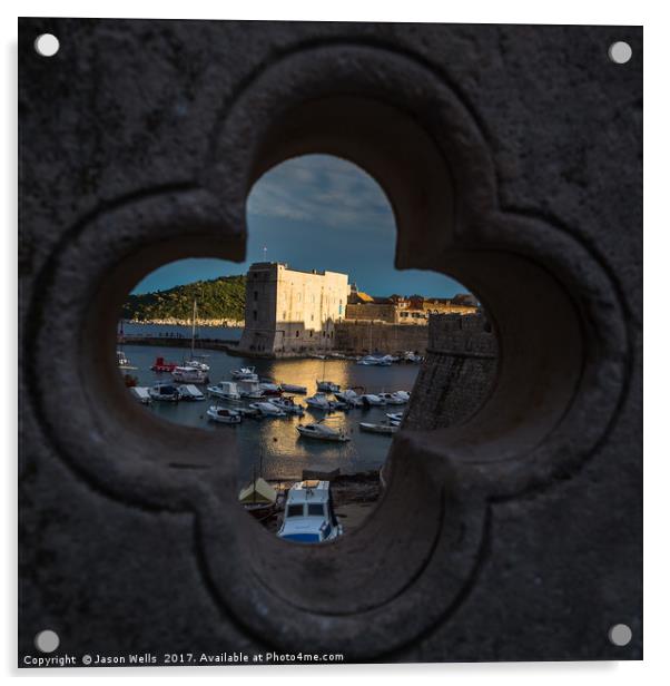 St John’s Fortress lit up at sunset Acrylic by Jason Wells