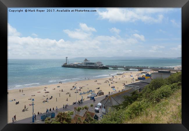 Bournemouth beach and pier Framed Print by Mark Roper