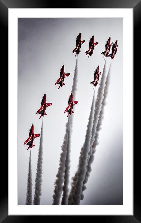 Red Arrows Reaching for the Sky Framed Mounted Print by Gareth Burge Photography