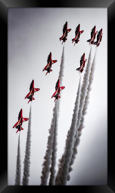 Red Arrows Reaching for the Sky Framed Print by Gareth Burge Photography