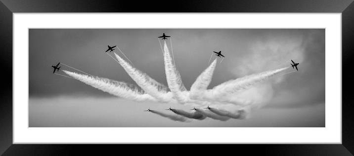 Red Arrows Break Framed Mounted Print by Gareth Burge Photography