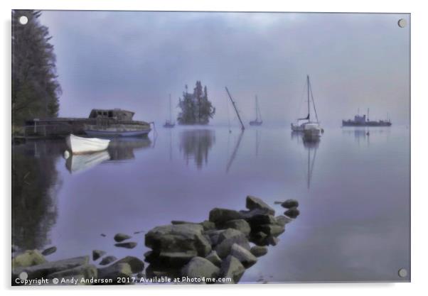 Loch Ness Boats Acrylic by Andy Anderson