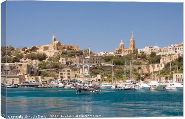 Mġarr Harbour, Gozo, Republic of Malta Canvas Print by Kasia Design