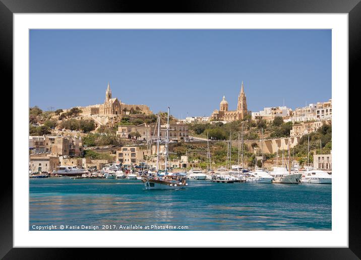 Mġarr Harbour, Gozo, Republic of Malta Framed Mounted Print by Kasia Design