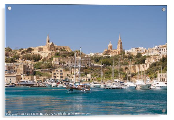 Mġarr Harbour, Gozo, Republic of Malta Acrylic by Kasia Design