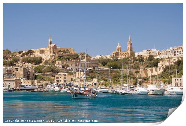 Mġarr Harbour, Gozo, Republic of Malta Print by Kasia Design