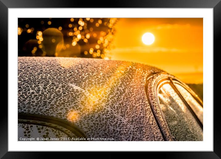 Car Detailing Sunset Beading Framed Mounted Print by Jason Jones