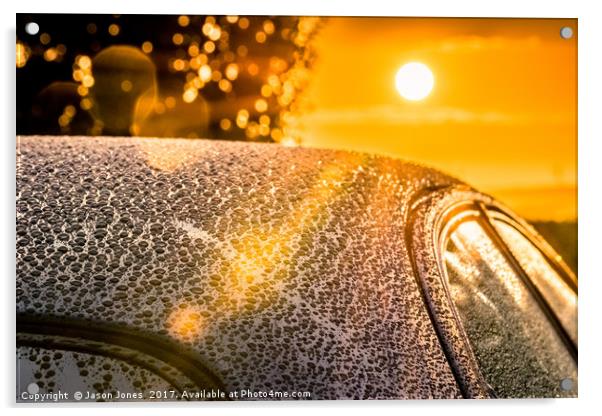 Car Detailing Sunset Beading Acrylic by Jason Jones