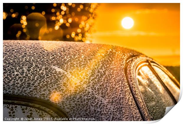 Car Detailing Sunset Beading Print by Jason Jones