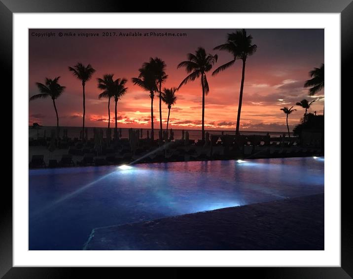 Caribbean Sunset  Framed Mounted Print by mike wingrove