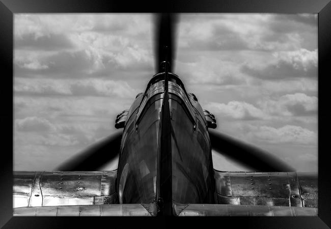 Hawker Hurricane Black and White Framed Print by Oxon Images