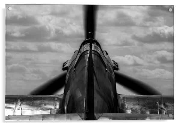Hawker Hurricane Black and White Acrylic by Oxon Images