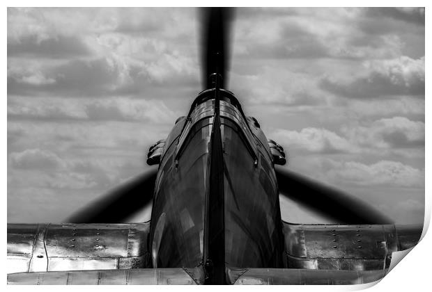 Hawker Hurricane Black and White Print by Oxon Images