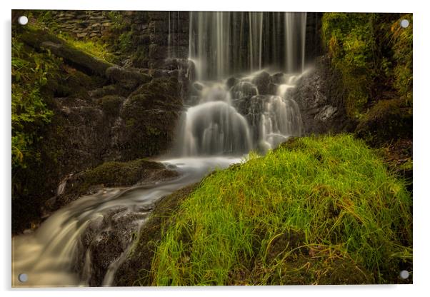 The Gill waterfall. Acrylic by Craig Breakey