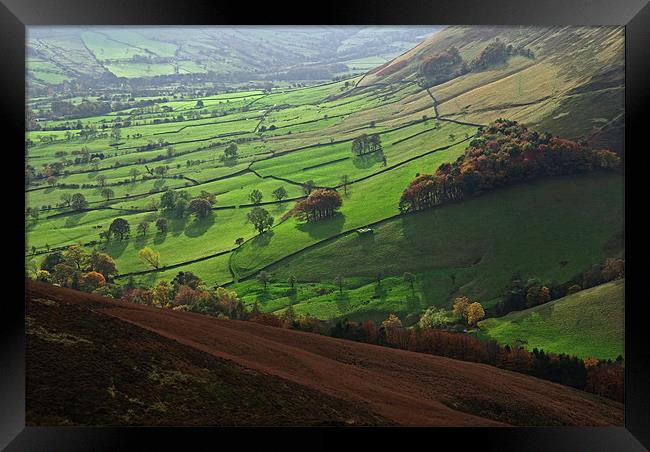 View of Edale valley from The Nab Framed Print by Pete Hemington