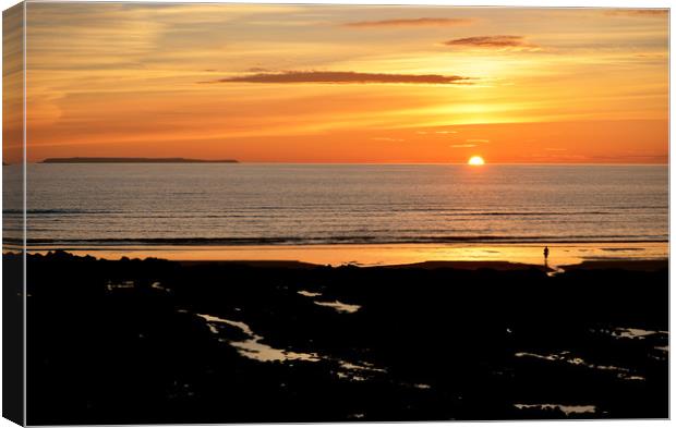 Lundy Sunset Canvas Print by graham young