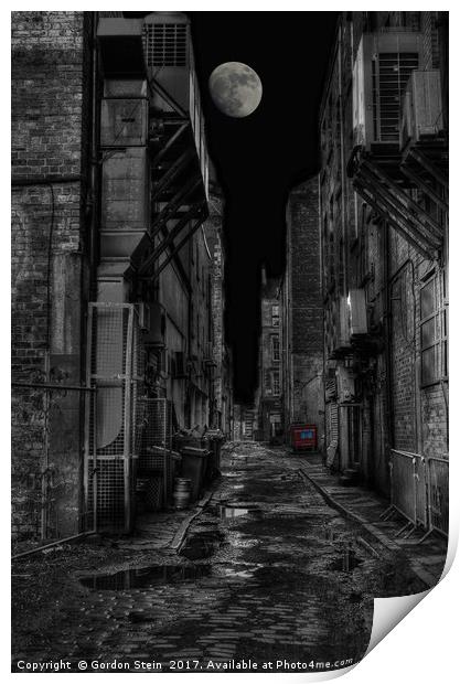 Dark Alleyways Print by Gordon Stein