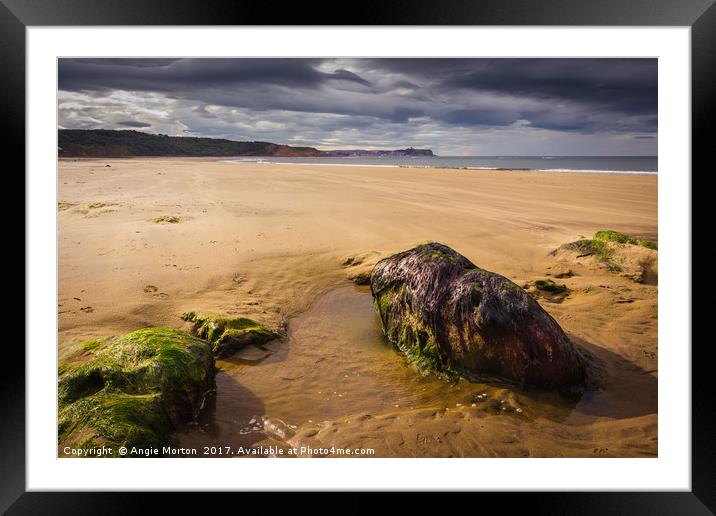 Cayton Bay View Framed Mounted Print by Angie Morton