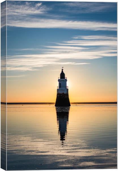 Plover Scar Lighthouse Canvas Print by Nigel Smith