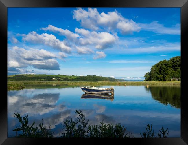 Tranquil Twilight on Laugharne Estuary Framed Print by Colin Allen