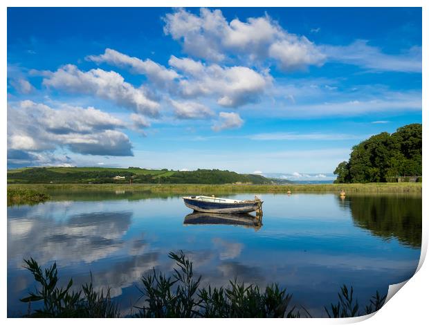 Tranquil Twilight on Laugharne Estuary Print by Colin Allen
