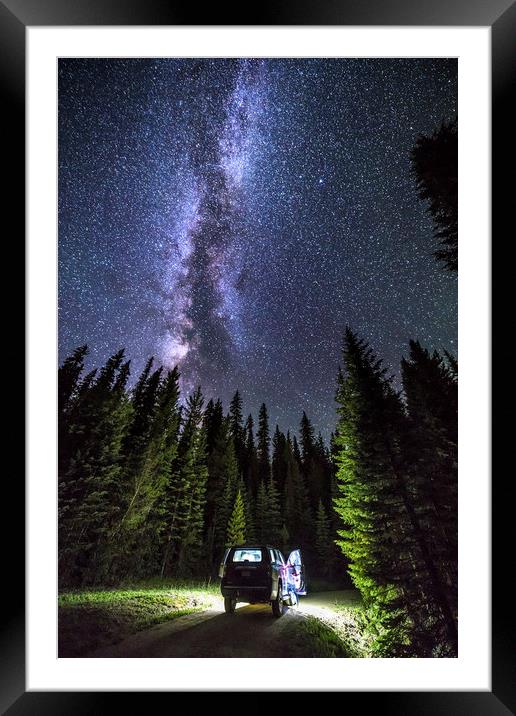 Milkyway over Mt Evans, Colorado. Framed Mounted Print by John Finney