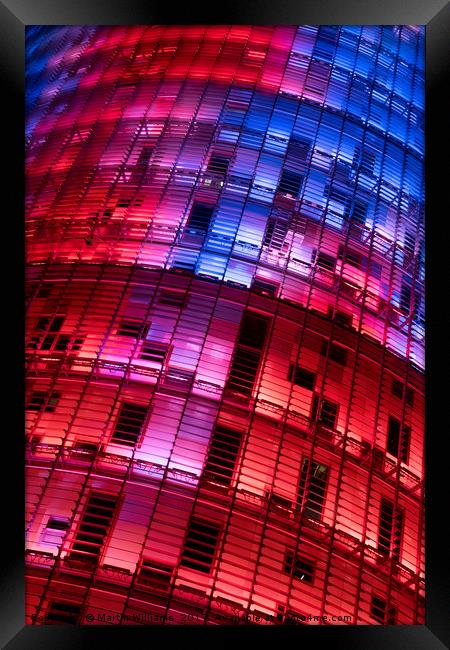 Torre Agbar Tower. Barcelona Framed Print by Martin Williams