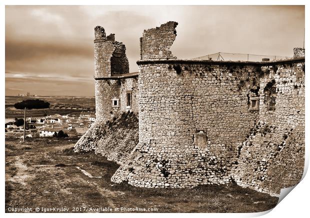 Castle of Chinchon, Spain Print by Igor Krylov