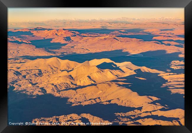 Andes Mountains Aerial Landscape Scene Framed Print by Daniel Ferreira-Leite