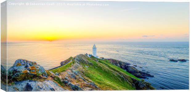 Start point lighthouse in the South hams at sunris Canvas Print by Sebastien Coell