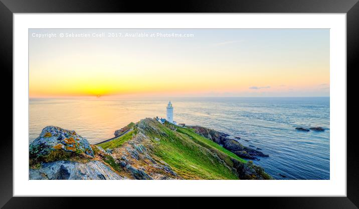 Start point lighthouse in the South hams at sunris Framed Mounted Print by Sebastien Coell