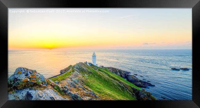 Start point lighthouse in the South hams at sunris Framed Print by Sebastien Coell