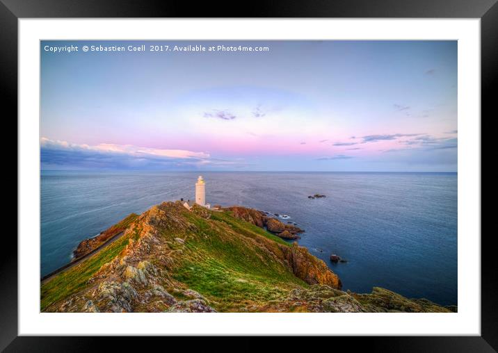 Start point lighthouse in the South hams at sunris Framed Mounted Print by Sebastien Coell