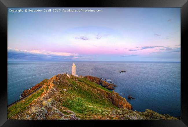 Start point lighthouse in the South hams at sunris Framed Print by Sebastien Coell