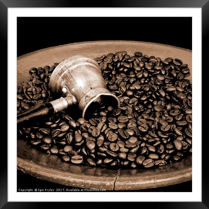 Arab copper coffee pot Framed Mounted Print by Igor Krylov